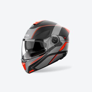 Airoh Casco Modulare Flip-Up, Bianco, Taglia 56-S, Schermo Solare, Doppia Omologazione P/J
